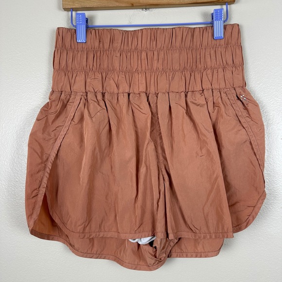 FP Movement Pants - FP‎ Movement Women's L The Way Home Shorts Terracotta Smocked High Rise